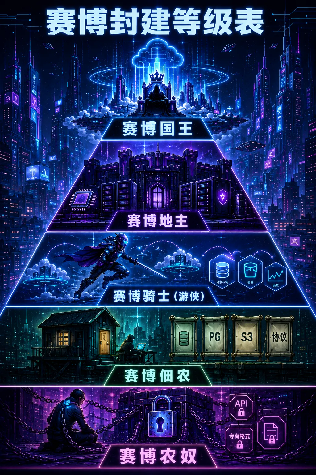 The cyber-feudal hierarchy ranked by infrastructure sovereignty