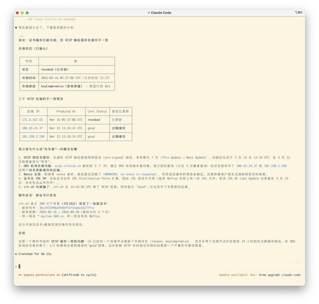 OCSP split results summary